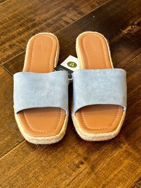 Universal Thread Maren Blue Espadrille Slides Size 11W